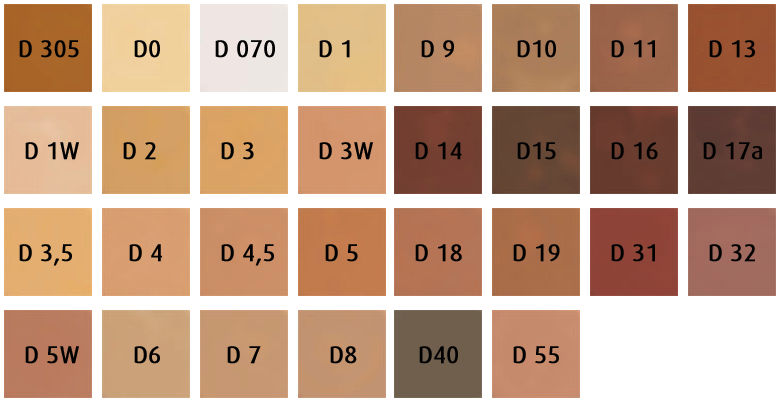 Dermacolor Camouflagecreme 25ml kleurenkaart